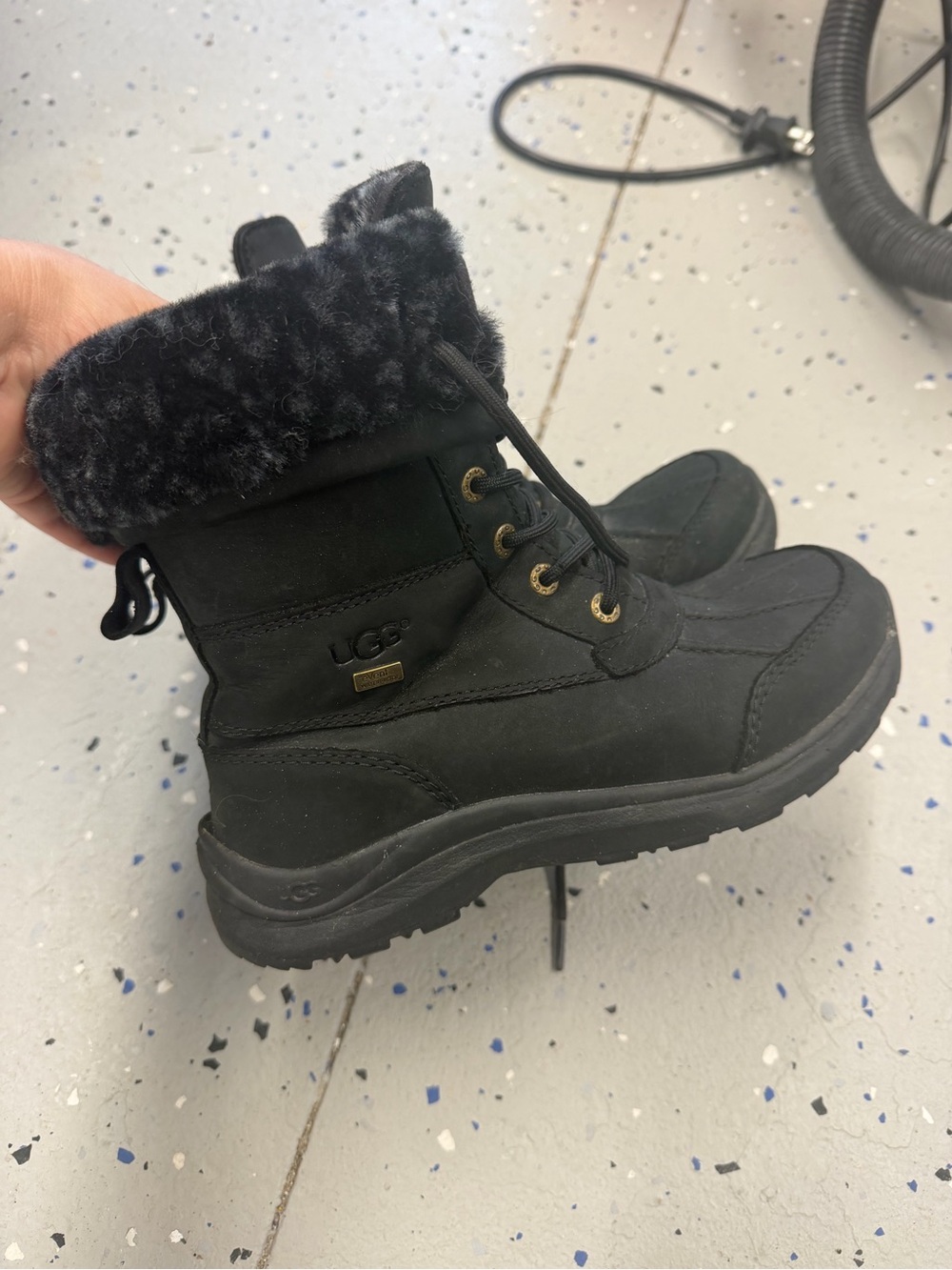UGG Fleece-Cuff Lace-Up Winter Boots